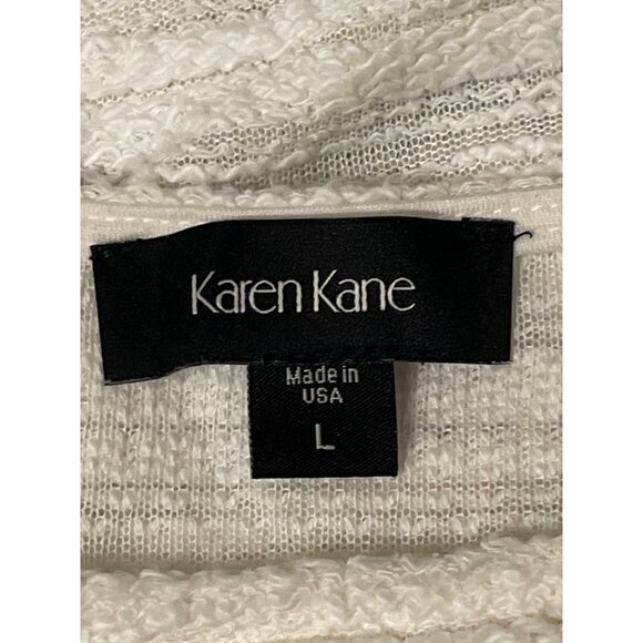 Karen Kane Womens Textured Knit Sweater Long Sleeve White Size L - Picture 3 of 4